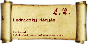 Ledniczky Mátyás névjegykártya
