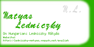 matyas ledniczky business card
